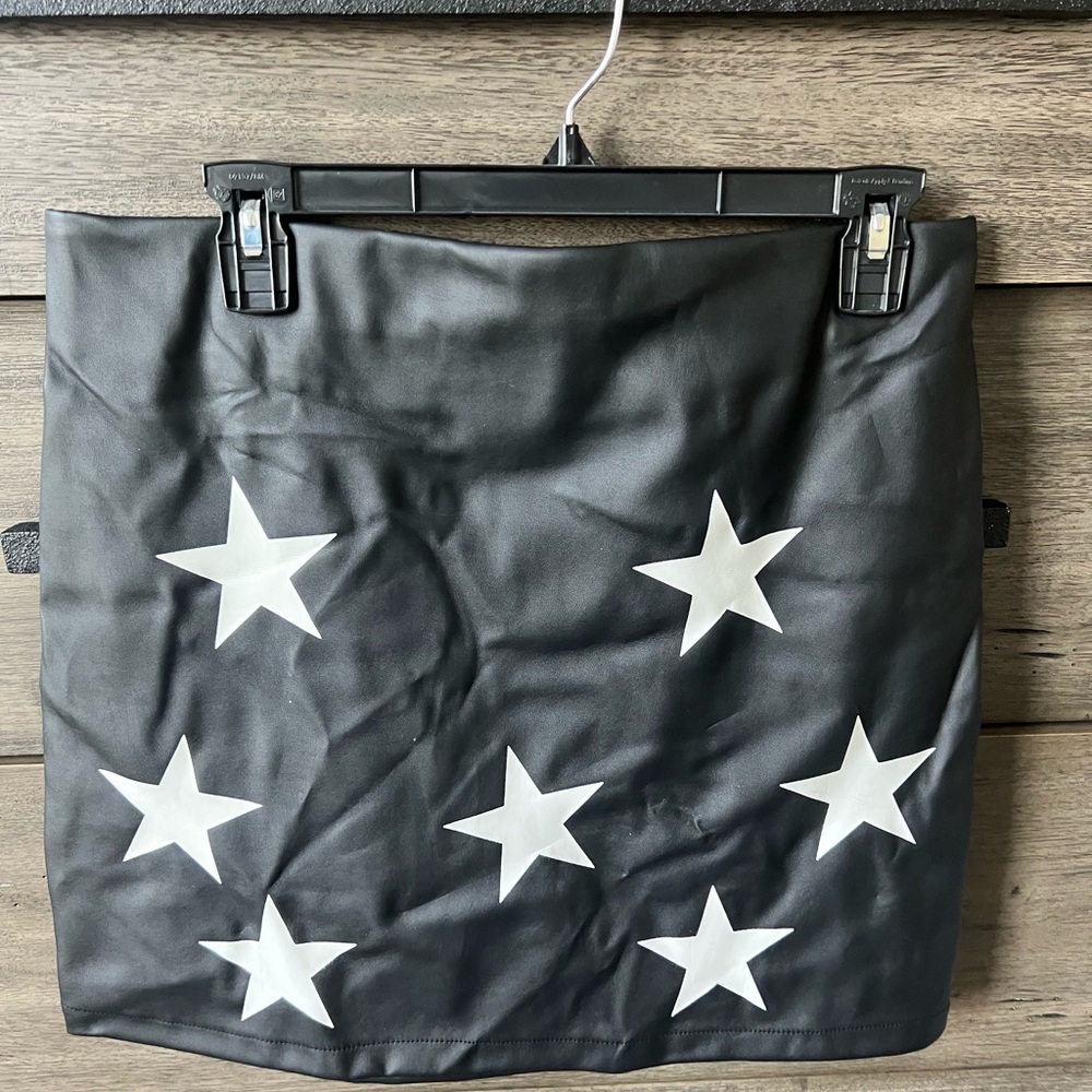 Princess polly faux leather star skirt
